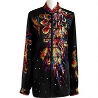 Nouvelle conception Uniforme d'arts martiaux de compétition à manches longues en imitation soie brodée