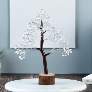 Pierre semi-précieuse naturelle Howlite arbre de pierres précieuses 300 puces arbre de cristal Feng Shui Figurine pour la décoration de la maison - Product Image 6