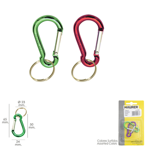 Moschettoni in Alluminio per Chiavi da 50 mm Blister 2 pezzi - Product Image 1