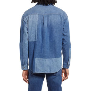 Camisa vaquera ligera para hombre Camisa vaquera lavada azul clásica de aspecto moderno para hombre Uso informal Camisa vaquera hecha a mano para hombre - Product Image 3