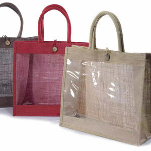 Sac fourre-tout en jute tissé bohème réutilisable et écologique, avec logo personnalisé, design durable, sac de plage unisexe, fabriqué en Inde - Product Image 1