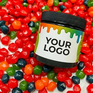 Caramelos de goma con sabores de frutas coloridos, rellenos de <span class=keywords><strong>jarabe</strong></span>, masticables, de gelatina, venta al por mayor de fábrica OEM - Product Image 1