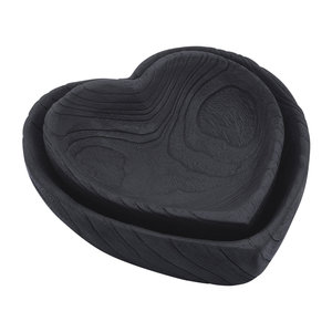 Heart SHape WOoden Bowl in Black Finished Excellent Quality Black Serving Bowl Home Decoration Wholesale Exporter Worldwide - Product Image 1