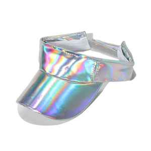High Quality <b>Sun</b> Visor <b>Hats</b> Women <b>Men</b> Holographic PVC <b>Sun</b> Visor Outdoor <b>Sun</b> PU Leather Visor <b>Hat</b> - Product Image 3