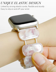 สายนาฬิกายืดได้ใช้ได้กับ <span class=keywords><strong>Apple</strong></span> <span class=keywords><strong>Watch</strong></span> Series ultra/<span class=keywords><strong>SE</strong></span>/8/7/6/5/4/3/2/1เรซิ่นสายนาฬิกาน่ารักสำหรับสายรัดข้อมือ iWatch - Product Image 4