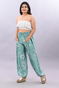 Sarouel en soie imprimé-Boho Hippie Pant Baggy Pant Indian Bohemian Style Harem Beach Wear Casual Harem Yoga Trousers Pants - Product Image 3