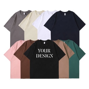 Offre Spéciale 100% coton hommes T-Shirt haute qualité 300 Gsm col épais lourd surdimensionné personnalisé broderie impression T-Shirt - Product Image 3