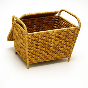 Premium Handmade Golden Weave Basket Storage Box | High Selling Multipurpose Home Storage Solution From India - Product Image 1