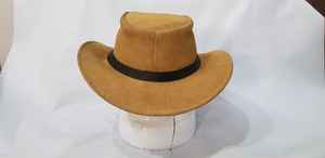 Chapeau de cowboy en cuir suédé véritable de haute qualité à large bord, style western, pour homme, fait main, idéal pour la randonnée et l'équitation, à prix abordable - Product Image 3