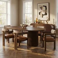 Table transformable avec chaises et banc extensible, ensemble de salle à manger extensible 6 pièces en chêne scandinave