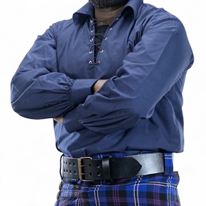 Geoffrey เสื้อผ้าฝ้าย Ghillie Jacobite ลูกไม้แบบดั้งเดิมสวมใส่สบายสไตล์สก็อตแบบ Kilt ทำจากผ้าที่เหมาะสม - Product Image 1