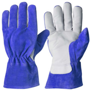 Gants de soudage TIG renforcés en cuir fendu de vache grain de chèvre résistants aux étincelles de chaleur Construction robuste Sécurité réfléchissante pour - Product Image 2