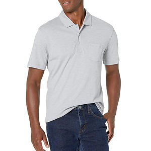 Vente en gros de polos décontractés de haute qualité pour hommes Logo de broderie personnalisé Sports de golf en tricot simples pour T-shirt polo - Product Image 2