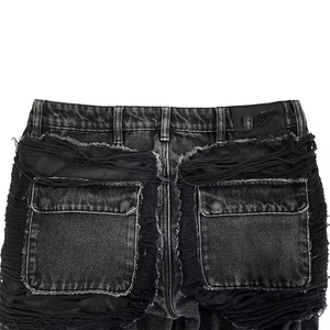 กางเกงยีนส์ทรงสกินนี่สำหรับผู้ชาย, สินค้ามาใหม่กางเกงยีนส์ขายาวผ้ายืดลำลองทรงสลิมฟิตเอวกลางทรงตรงโลโก้ - Product Image 6