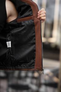 Vêtements d'extérieur décontractés à manches longues zippés kaki d'hiver pour hommes veste Streetwear à col en velours côtelé avec décoration à boutons tissu chaud - Product Image 4