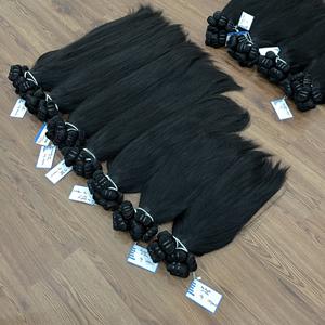 Produit le plus vendu Extensions de cheveux humains vietnamiens bruts Faisceaux de cheveux raides à cuticules alignés Super Double dessiné Prix d'usine - Product Image 6