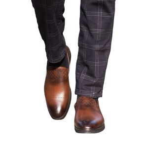 Mode hommes en cuir souple sans lacet chaussures côtés élastiques semelle extérieure Durable parfait été affaires chaussures décontractées - Product Image 5