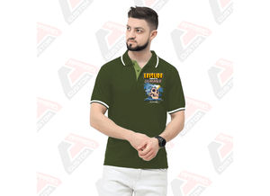 Signature Men's Striped for Polo T-Shirt Transpirable con estilo con apliques de telas de pana Batik de mezclilla ecológicos para el verano - Product Image 4