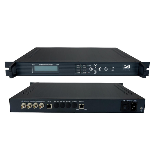 4IN1 IP Mux Scrambler DVB Channel TV Multiplexer Scrambling for Wireless Broadcasting System Signal Encrypted Applications