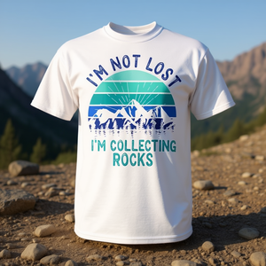 No estoy perdido, estoy recogiendo piedras, camiseta de geología para adultos, unisex, blanca - Product Image 3