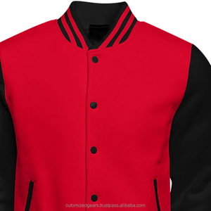 Logotipo personalizado Letterman Varsity Jacket Hombres Mujeres Tallas grandes Béisbol negro Estilo universitario Mangas de cuero Bordado Chaqueta negra - Product Image 5