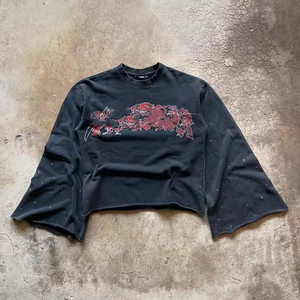 T-shirt Boxy en Coton Épais 100% avec Impression Sérigraphique Personnalisée Streetwear, Délavé à l'Acide et Effet Vieilli 2016 - Product Image 5