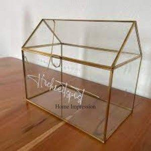 Clear Transparent Acrylic Made With Gold Color Laser Engraving Names and Edges Unique Designer Fancy Look Wedding <b>Gift</b> <b>Card</b> Box - Product Image 4