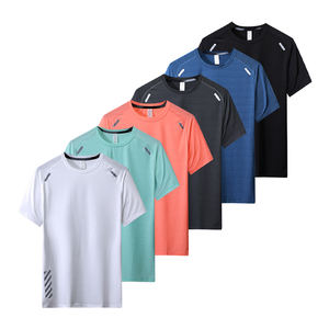 Conjunto Deportivo de Verano para Hombre, Camiseta de Manga Corta y Pantalones Cortos, 2 Piezas, Cuello Redondo, para Entrenamiento, Gimnasio, Correr, Algodón Transpirable - Product Image 5