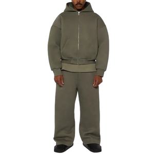 Ensemble de sweats à capuche et de pantalons de survêtement streetwear de haute qualité Sweat à capuche et pantalons de survêtement surdimensionnés en polaire 400gsm pour hommes - Product Image 4