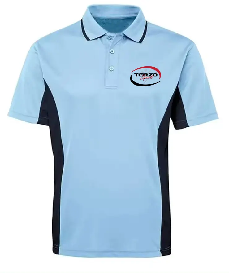 Tweekleurig Contrast 100% Katoenen Sportkleding Poloshirt Heren Zijpaneel Poloshirt Sport Mesh Zijpaneel Poloshirt Voor Heren