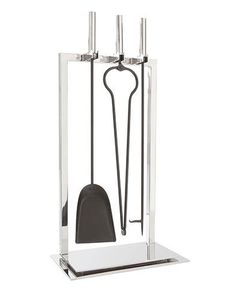 Black rustic <b>fire</b> <b>tools</b> set with traditional design and reinforced structure great for indoor or outdoor fireplaces - Product Image 4