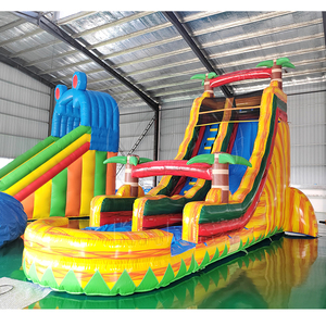 Commercial Giant PVC <b>Inflatable</b> Double Lane <b>Water</b> <b>Slide</b> Outdoor Big <b>Inflatable</b> Slip N <b>Slide</b> For Adult - Product Image 1