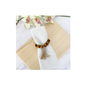 Anneaux de serviette en perles de bois pour décor de table Anneaux de serviette de ferme de noël pour articles de décoration de table Boho - Product Image 4