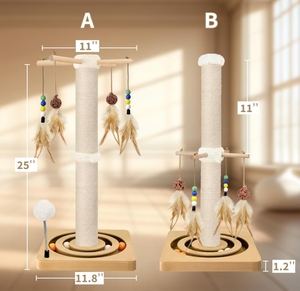 Cat <strong>Scratching</strong> <strong>Post</strong> Cat Furniture for Indoor Cats Scratcher Tree Tower with Hanging and Ball Track Activity Center for <strong>Kitten</strong> - Product Image 4