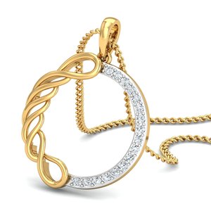 Exclusive Minimalist Circle Pendant Necklace Boho Brass Necklace Women 18k Gold Plated Twist Gemstone Circle Wholesale/OEM/ODM - Product Image 4
