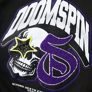 Vêtements d'extérieur Hommes Eco Friendly Soft Touch Material Youthful Streetwear Black And Purple Color College Baseball Varsity Jackets - Product Image 4