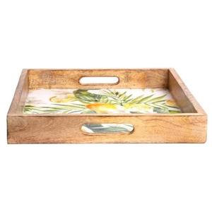 Fournisseur indien fait à la main grand plateau en émail en bois de manguier meilleur prix Faizacraft pour le service de thé de salon - Product Image 2