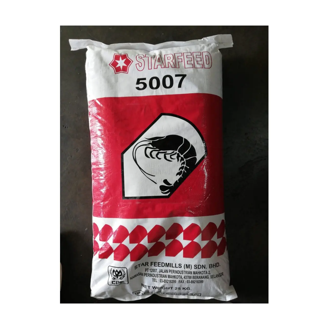 Embalaje de bolsas Color marrón oscuro Productos de alimentación de Malasia Uso múltiple por día (5007) Alimentación de camarones tigre negro