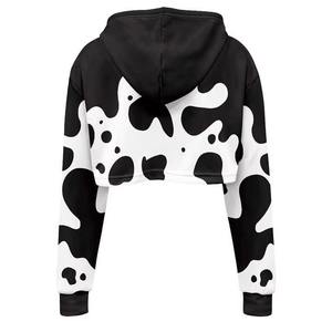 Sudadera Corta Elegante para Mujer, 100% Algodón, Tejido de Punto, Estampado Personalizado, Cómoda para Invierno - Product Image 6