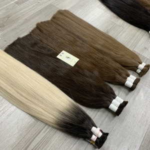 Livraison gratuite Cuticule alignée droite vierge crue pour Ombre foncé naturel droit en vrac cheveux humains vague profonde lâche vague naturelle - Product Image 3