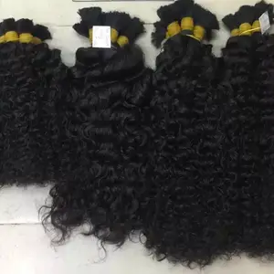 FINAL SALE Natural Curly Bulk Hair Bundle 100% Vietnam Raw human hair in Vietnam full color Clip in