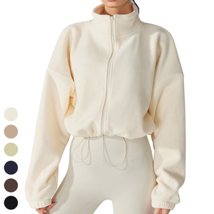 Invierno nuevo Polar polar cremallera Yoga chaquetas Tiktok caliente mantener caliente Casual chaqueta deportiva entrenamiento Activewear chaquetas para mujeres - Product Image 4