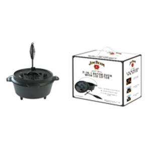 Jim Beam 2-in-1 Cast Iron <b>Dutch</b> <b>Oven</b> with Lifter Enamel Coated Metal Cookware for Kitchen Use for Restaurants - Product Image 1