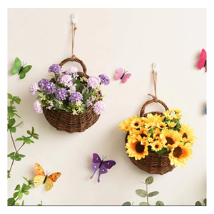 Cesta Colgante de Ratán Tejida a Mano, Cesta de Pared de Ratán para Plantas, Almacenamiento y Decoración Rústica, Origen Vietnam - Product Image 6