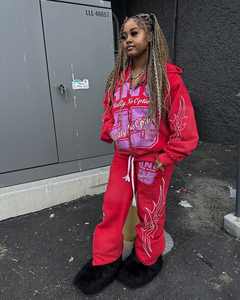 Personalizado de alta calidad Streetwear Zip up Heavyweight Oversized Mens Hoodie Parche desgastado Bordado Pantalones de chándal y Sudadera con capucha Set - Product Image 4