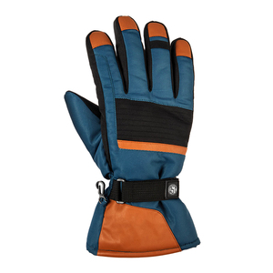 ถุงมือเล่นสโนว์บอร์ดสีดำสำหรับผู้ชายถุงมือสกีหนังแท้สามนิ้วถุงมือเล่นสกีสำหรับฤดูหนาวกลางแจ้ง - Product Image 4