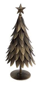 Sculpture d'arbre de Noël en métal doré Accent de décoration de vacances moderne pour étagère de table de salon et présentoir de fête de Noël - Product Image 3