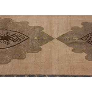 Alfombra Turca Vintage de Lana Marrón, 3.9x10.9 pies - Product Image 4