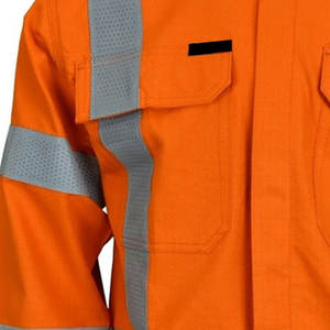 Camisa de seguridad reflectante para hombre, ropa de trabajo de buena calidad, OEM, Hi vis, 100% algodón, ignífuga - Product Image 4