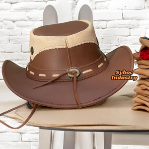 Sombrero de vaquero para hombre, nuevo estilo Vintage occidental, sombreros de cuero de vaca genuino para adultos, regalo perfecto para él - Product Image 3